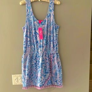 Lilly Pulitzer Boca Blue Sea What I See Romper